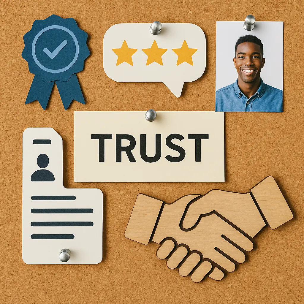 Realistic objects representing trust and validation