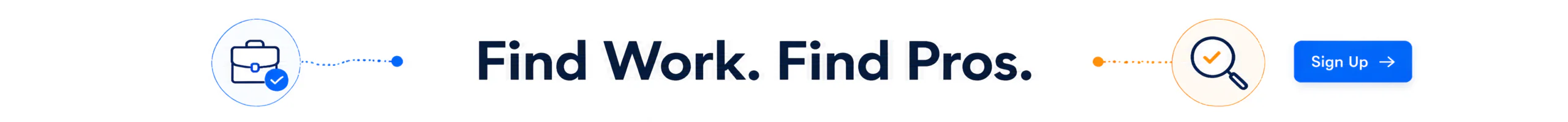 ConnectToPros.com banner showing Find Work, Find Pros, and Sign Up Now for service providers and customers.