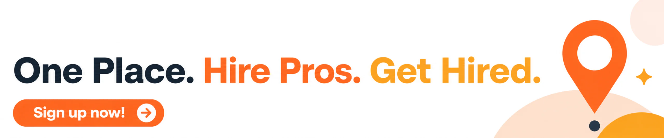 ConnectToPros.com banner showing Find Work, Find Pros, and Sign Up Now for service providers and customers.